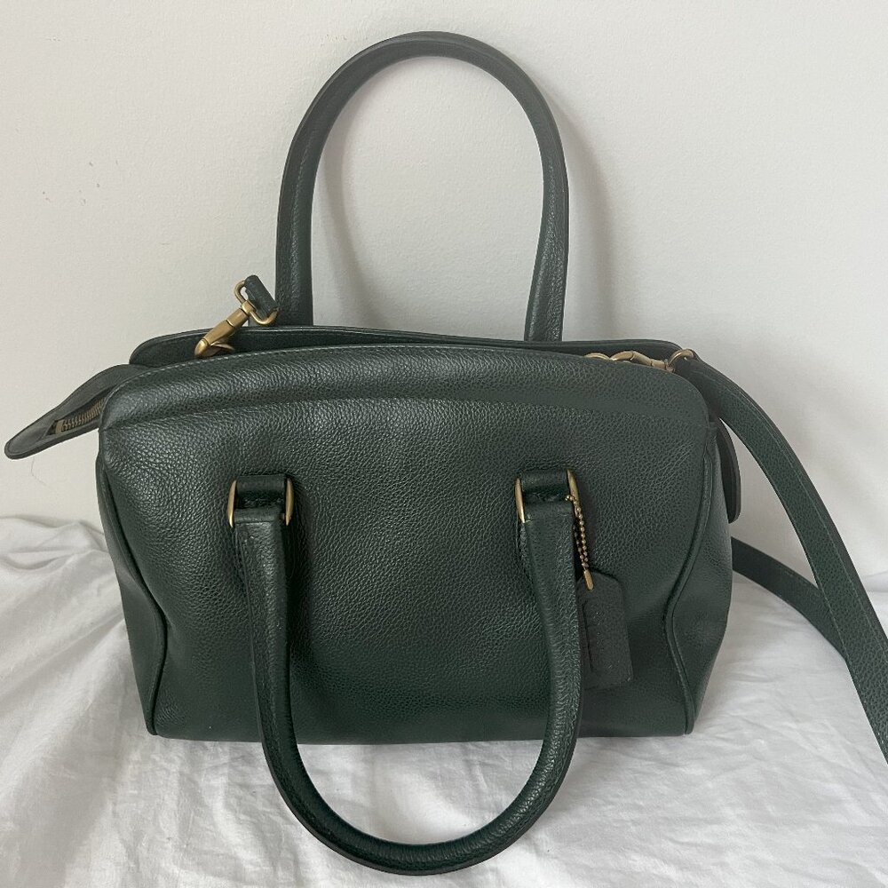 Coach green leather crossbody bag